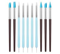 Outils de coupe en céramique, outils de sculpture en silicone pour argile, pinceaux de peinture à pointe de silicone professionnels | stylo de modélisation de sculpture souple pour ongles, dessins,