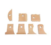 Outils de coupe et de mise en forme de poterie, façonneurs de pieds en argile et bois de hêtre avec nervures texturées pour la sculpture et la sculpture en céramique 7 pièces