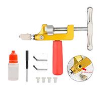 Outils de coupe-verre, coupe-verre, coupe-verre 2 en 1 amélioré, ouvre-trou, coupe-carrelage manuel, kit de coupe d'huile de verre 2 en 1, coupe domestique en verre et céramique(Orange)