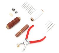 Outils de couture du cuir, Kit de couture à la main, bricolage avec pince à poinçonner manuelle, aiguilles à coudre, fil à coudre