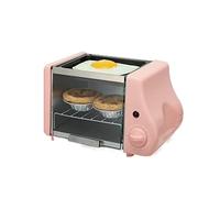 Outils de cuisson de gâteau d'anniversaire Mini four électrique rôti gril grille-pain gâteau machine à pain Steak œufs frits Omelette poêle minuterie petit déjeuner Machine (Color : Pink)
