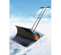 outils de déneigement, Pelle à neige avec roues et poignée multi-positions, lame 29-39x17 pouces(75x43cm/29x17in)