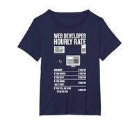 Outils de développement Web App Informatique Technologie du site Web T-Shirt, Femme Grandes Tailles, Bleu Marine, 4X