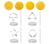 Outils de fabrication de bonbons coréens Challenge Squid Cookies Games - En acier inoxydable - Moules à biscuits - Parapluie - Triangle - Étoile - Moules ronds pour les fêtes de Noël