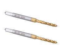 Outils de filetage et de taraudage 2pcs M2 X 0.4 Spiral Flute Tap, HSS Titanium Coated Spiral Flute Plug Threading Tap M2 x 0.4