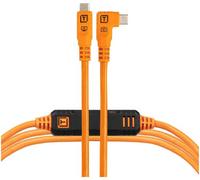 Outils de fixation TetherPro Optima 10G USB-C, 15' (4,6m), droit vers l'orange droite.
