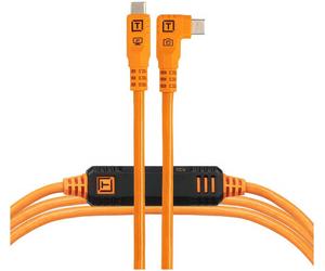 Outils de fixation TetherPro Optima 10G USB-C, 15' (4,6m), droit vers l'orange droite.