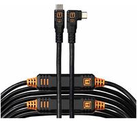 Outils de fixation TetherPro Optima 10G USB-C, 31' (9,4m), droit vers la droite noir.