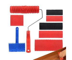 Outils de grain de bois, 8 pièces outils de fabrication de motifs, rouleau à grain de bois, pour meubles armoires de table, établi, garage, sous-sol, chambre à coucher, salon, cuisine, porte à la