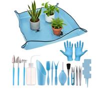 Outils de jardin - Ensemble d'outils de jardin compact avec tapis de travail, outils à main pour parterres et jardinières - Pour rempotage de , arroser, mélanger le sol - Pour amis, femmes et