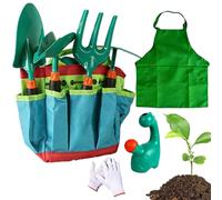 Outils de jardin pour garçons et filles - Ensemble de jouets de jardin pour 9 pièces, râteau à , arrosoir, grattoir à sable, jouet extérieur robuste | Divertime