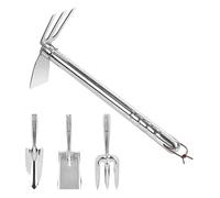 Outils De Jardinage,4 pièces en Acier Inoxydable pour Le Travail du Sol,À Main Et Râteau De Désherbage - pour Arrière-Cour, Patio, Pelouse, Parc, Ferme, Seniors, Adultes Et Jardiniers