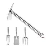 Outils De Jardinage | Aérateur de Sol en Acier Inoxydable,Ensemble Portable de 4 Outils pour Pelouse Potager Balcon Terrasse avec Aération du Sol et Aménagement Extérieur