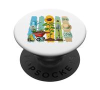 Outils de Jardinage Amoureux des Plantes de Tournesol et Marguerites PopSockets PopGrip Adhésif