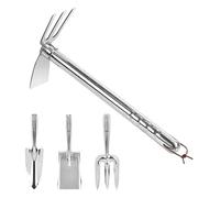 Outils de Jardinage - Binette en Acier Inoxydable pour Transplantation | Ensemble Portable de 4 Outils pour Pelouse Potager Balcon Terrasse avec Aération du Sol et Aménagement Extérieur