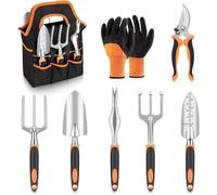 Outils de jardinage, Outils manuels robustes, Coffret d'outils de jardinage, Cadeaux de jardinage idéaux for femmes, mamans et hommes(Orange 8PCS)