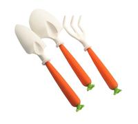 Outils de Jardinage pour | Pelle et râteau avec poignée en Carotte - Kit d'outils de Jardin, Jouets de Jardinage pour l'extérieur, Creuser, Transplanter, Parterre de Jardin, pelouse