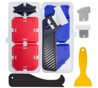 Outils de L'enlève Joint, 5 en 1 Enlève Joints, Kit Joint Carrelage, Lisseur Joint Silicone avec Grattoir D’angle, Calfeutrage Outils, Lames de Rechange, Spatule Raclette Plastique, Lot de 12