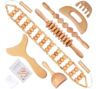 Outils de massage de thérapie du bois - Masseur de drainage lymphatique Maderoterapia - Kit de massage en bois - Outils de sculpture du corps pour soulager la douleur musculaire, anti-cellulite
