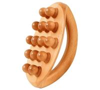 Outils de massage en bois avec poignée 14 perles Rouleau de massage en bois Outils drainage lymphatique pour la mise en forme du corps, la cellulite, Gua Sha, décoration exté