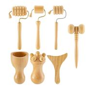 Outils de massage en bois de thérapie - 7 pièces de massage manuel | Outils de massage | Coupes de massage en bois de hêtre pour jambes, bras, visage et corps, soulagement musculaire et relaxation