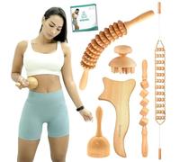 Outils de massage thérapeutique au bois 6 en 1 - Kit de maderoterapia professionnel pour la mise en forme et la sculpture du corps - Bâton de rouleau de massage pour drainage lymphatique - par Cozlow