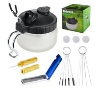 Outils de nettoyage 'aérographe, Brosse de lavage 'aérographe, Bouteille de nettoyage 'aérographe avec support, 3 filtres en coton, 5 brosses de nettoyage, set de lavage 'aerograf