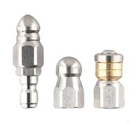Outils de nettoyage de canalisations efficaces 3 pièces en acier inoxydable buses de jet d'égout pour nettoyeurs haute pression