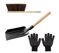 Outils De Nettoyage De Cheminée - Fournitures De Nettoyage Robustes Avec Manche En Bois, Kit De Pelle À Charbon De Bois Avec Brosse Pour Brasero - Pour L'entretien Du Balayage De La Poussière, Poêle À