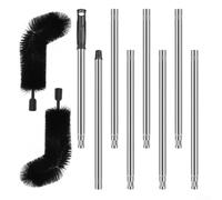 Outils de nettoyage de gouttière, 320 cm, kit d'outils de nettoyage télescopiques de gouttière avec 2 têtes de brosse de rechange, nettoyeur de gouttière réglable pour les feuilles et les débris