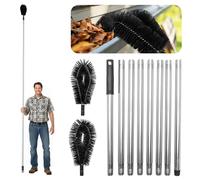 Outils de nettoyage de gouttière de qualité supérieure avec protection du sol, pelle à poignée télescopique, brosse d'extension de toit et brosse extra longue, kit de brosses en mousse de pluie