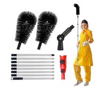 Outils de nettoyage de gouttières | Brosse de nettoyage de toiture avec manche télescopique - Tige de nettoyage de 3,2 m pour enlever les branches et résidus