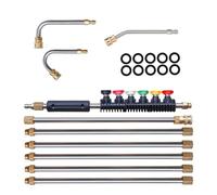 Outils de nettoyage de gouttières du sol - Kit de tige télescopique de nettoyeur haute pression télescopique 4000 PSI - Barre d'extension en U de 10 pièces 1/4