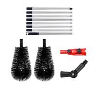 Outils de Nettoyage de Gouttières Pluviales depuis le Sol - Brosse de Toit à Manche Télescopique | Perche 3,2 m Sans Échelle | Entretien Toiture et Élimination Déchets Extérieurs