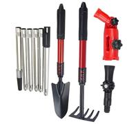 Outils de nettoyage pour gouttières | râteau et pelle pour nettoyage des gouttières avec tiges extensibles - outil efficace pour enlever les feuilles, kit antirouille pour entretien extérieur