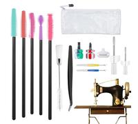 Outils de nettoyage pour machine à coudre, brosse à double tête, accessoires pour machine à coudre avec un sac de rangement - Convient pour ourlets, salles de loisirs, ateliers, bureaux et tiroirs