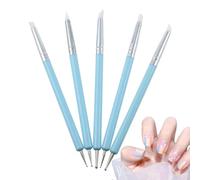 Outils de ongles en silicone, outils d'argile Sculpting,5 pièces Nail stylo à double tourbillon outil à doute - Stylos en céramique et pinceaux, polonais de poterie et décoration pour les artisans et