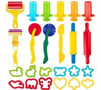 Outils de Pâte À Modeler Pour Enfants, 25 Pièces Kit d'outils de Modèles et Moules en Plastique pour Argile, Rouleau à Pâtisserie, Cutters le Extrudeuses, Jouet éducatif pour Garçons et Filles