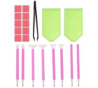 Outils de Peinture de Diamant Stylo Diamond Painting + Colle + Brucelles + Plateau en Plastique Sélecteur Strass Rapide Stylo Point