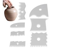 Outils de Poterie pour Ébarbage | Jeu De 7 Formes Pour Pied Poterie Mudtools Rib | Fournitures Ergonomiques pour Forme de Pied destinées au Tournage en Poterie pour Débutants à Domicile, en Salle de