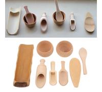 Outils de poubelle sensorielle, jouet de pré-enseignement, bols en bois éducatifs sûrs, jouets de cuillère pour le travail de transfert, apprentissage de la motricité Fine