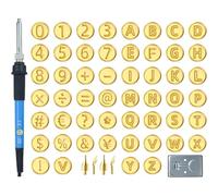 Outils de pyrogravure sur bois | Kit de combustion du bois avec tampons lettres - Stylo à température réglable, modèle de numéro de l'alphabet pour débutants en gaufrage