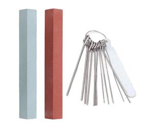 Outils de Réparation de Guitare, Kit de Soins de Guitare Kit de Pierres à Aiguiser de Fichier D'écrou de Selle de Pont, Jeu de Limes pour Guitare, Bloc de Ponçage de Polissage pour Basse