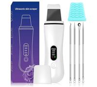 Outils de retrait de points noirs pour la peau du visage, brosse pour , brosse à récurer et nettoyeur d'ions de pores avec 4 modes, spatule à ultrasons avec couvercles en silicone et kit de