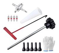Outils de retrait du tronc de pneu, outils de remplacement de valve de pneu, outils de tige de valve de pneu - 13 outils d'installation de tige de valve, outils de retrait du tronc de valve, 4 voies