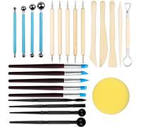 Outils de Sculpture,24 Pièces Outil en Céramique Set Outil de Poterie Sculpture Argile Modelage ,pour Peinture Sur Roche, Pâte à Modeler, Gaufrage, Nail Art DIY