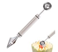 Outils de Sculpture de Fruits | Double Cuillère Parisienne en Acier Inoxydable pour Pastèque | Pour Sorbet Glace Dessert à Servir Pitaya Kiwi Tomates,Service Pitaya Kiwi Tomates Beurre Poire