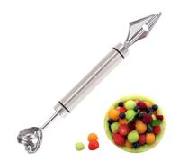 Outils de sculpture de fruits, pastèque de baller à pastèque - Cutter Scooper à double tête | Cantaloupo en acier inoxydable Centre de boules de dessert de crème glacée pour enlever le noyau