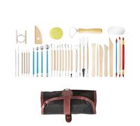 Outils de sculpture en argile - Kit complet de 36 pièces en céramique - Outils de bricolage en acier au silicone - Accessoires de poterie polyvalents | Sculpter, mouler, dessiner, mouler, pointiller
