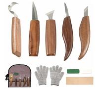 Outils de sculpture sur bois - Non spécifié - 10 pièces - Acier au carbone - Ergonomique - Kit complet